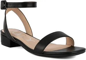 Sugar Women's Low Block Heel Dress Sandals  Ankle Strap Open Toe Comfortable Walking Heels for Casual, Party, or Work