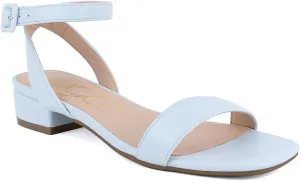 Sugar Women's Low Block Heel Dress Sandals  Ankle Strap Open Toe Comfortable Walking Heels for Casual, Party, or Work