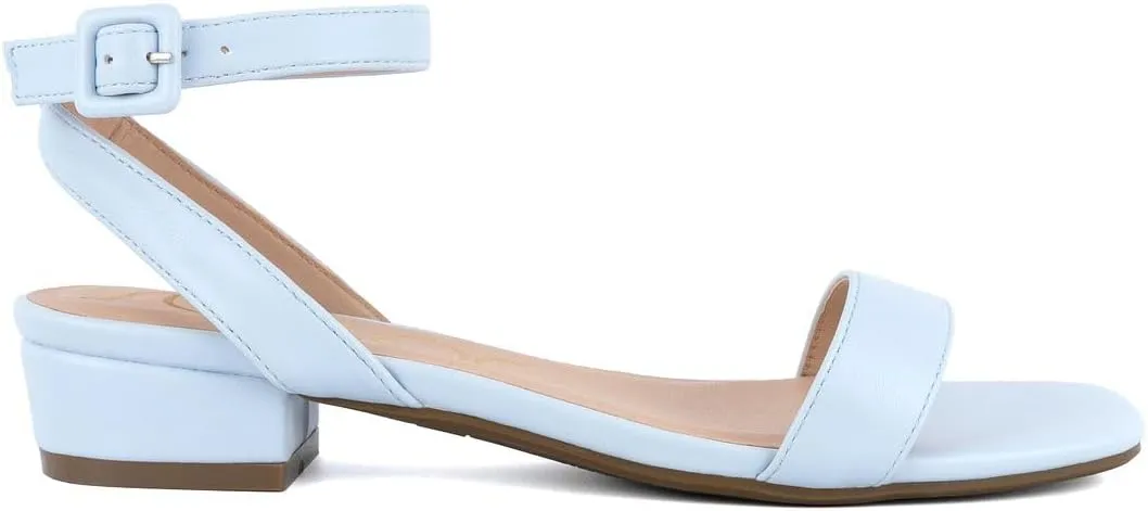 Sugar Women's Low Block Heel Dress Sandals  Ankle Strap Open Toe Comfortable Walking Heels for Casual, Party, or Work