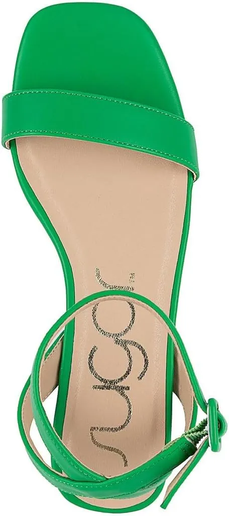 Sugar Women's Low Block Heel Dress Sandals  Ankle Strap Open Toe Comfortable Walking Heels for Casual, Party, or Work
