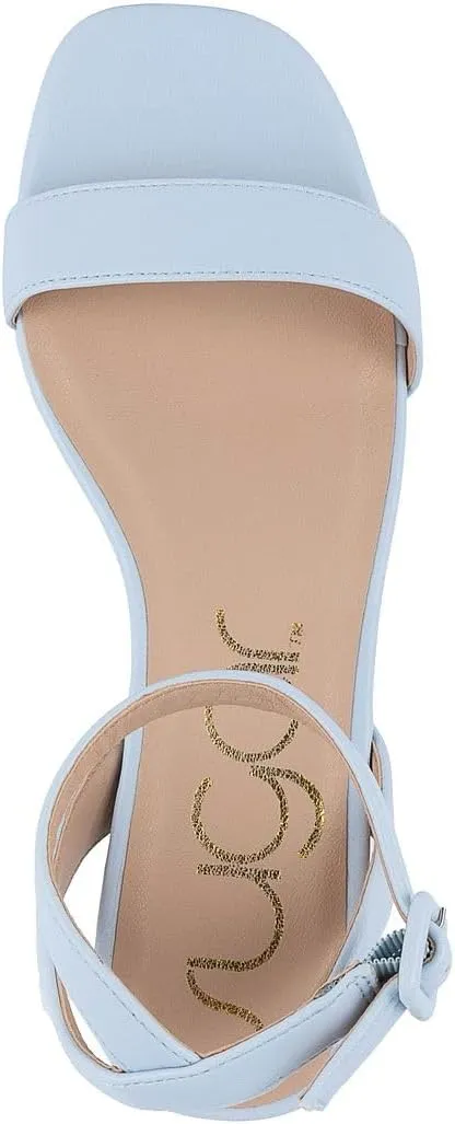 Sugar Women's Low Block Heel Dress Sandals  Ankle Strap Open Toe Comfortable Walking Heels for Casual, Party, or Work