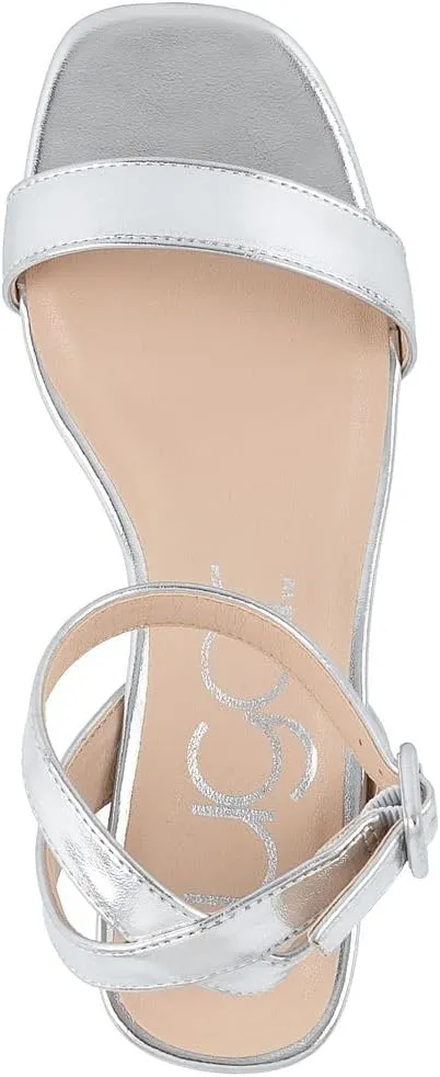 Sugar Women's Low Block Heel Dress Sandals  Ankle Strap Open Toe Comfortable Walking Heels for Casual, Party, or Work