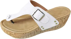 Summer Women's Casual Thick Sole Sandals Comfortable Slip On Mid Heel Beach Walking Shoes for Daily Outfits