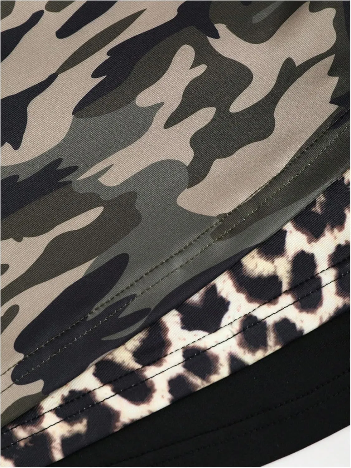 SweatyRocks Women's 3 Pack Tank Tops Camo Leopard Print Square Neck Sleeveless Summer Fitted Tops