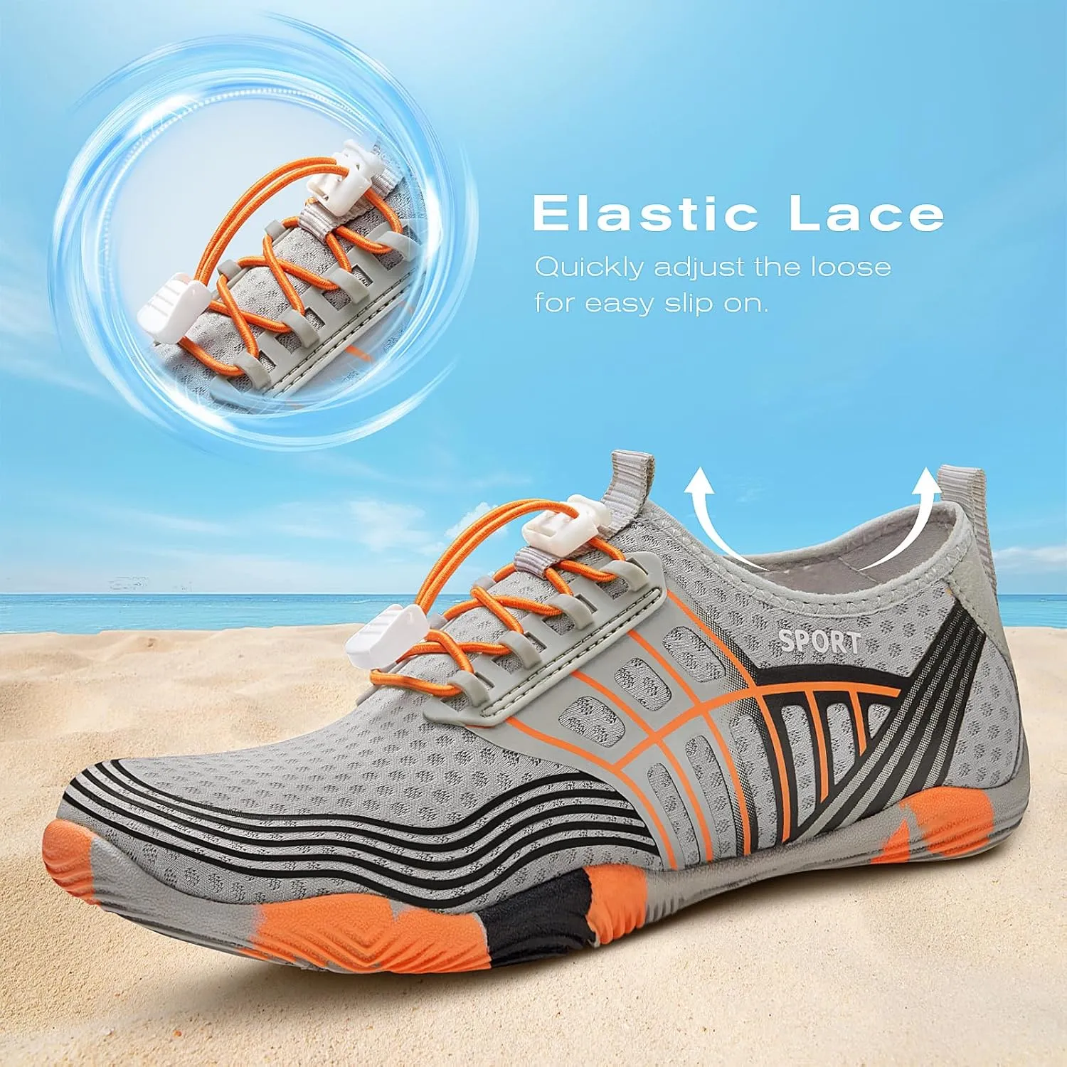 Tanamo Water Shoes for Women Men Quick Dry Swim Beach Barefoot River Aqua Shoes for Hiking Boating Camping Grounding Surfing