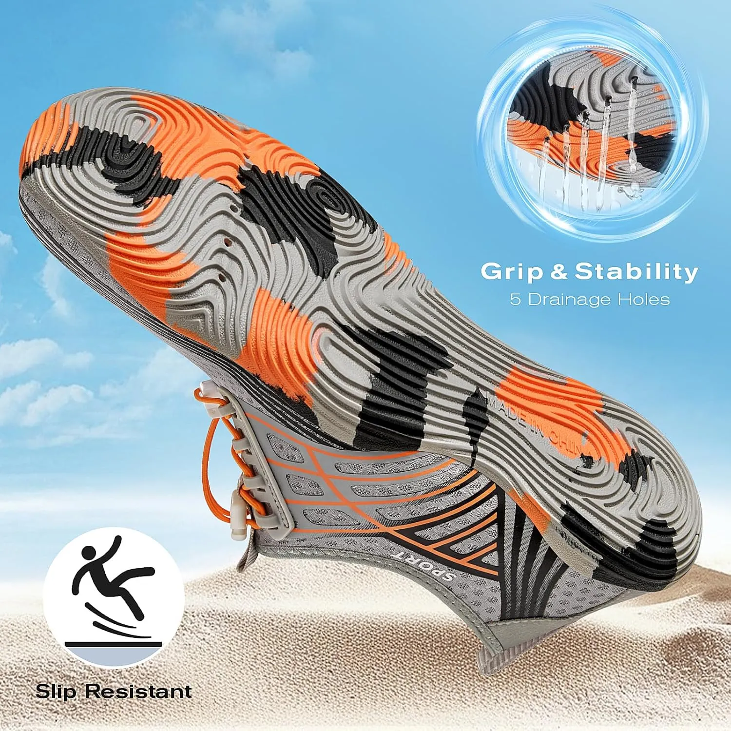 Tanamo Water Shoes for Women Men Quick Dry Swim Beach Barefoot River Aqua Shoes for Hiking Boating Camping Grounding Surfing