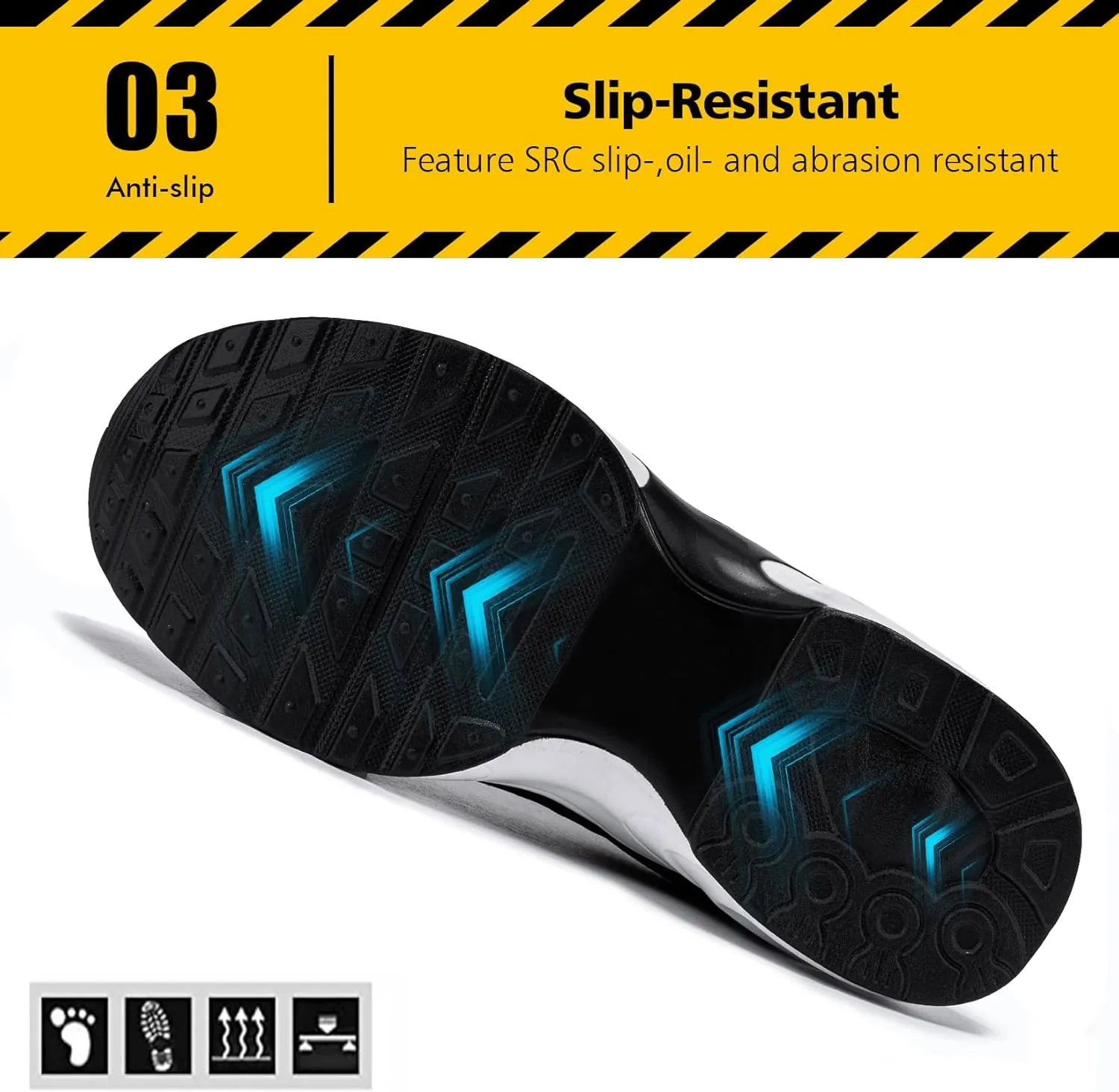 Tinefiy Steel Toe Shoes for Women Lightweight Safety Shoes Air Cushion Comfortable Slip Resistant Indestructible Womens Puncture Proof Work Shoe