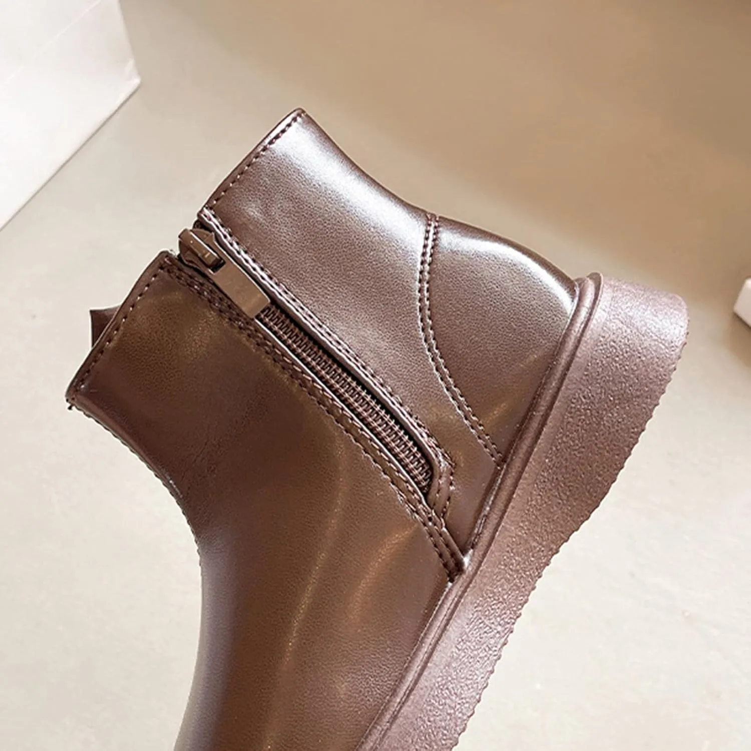 Toddler/Little Girls Short Ankle Boots Kids Cute Sweet Bowknot Water-Proof Side Zipper Solid Flat Dress Booties