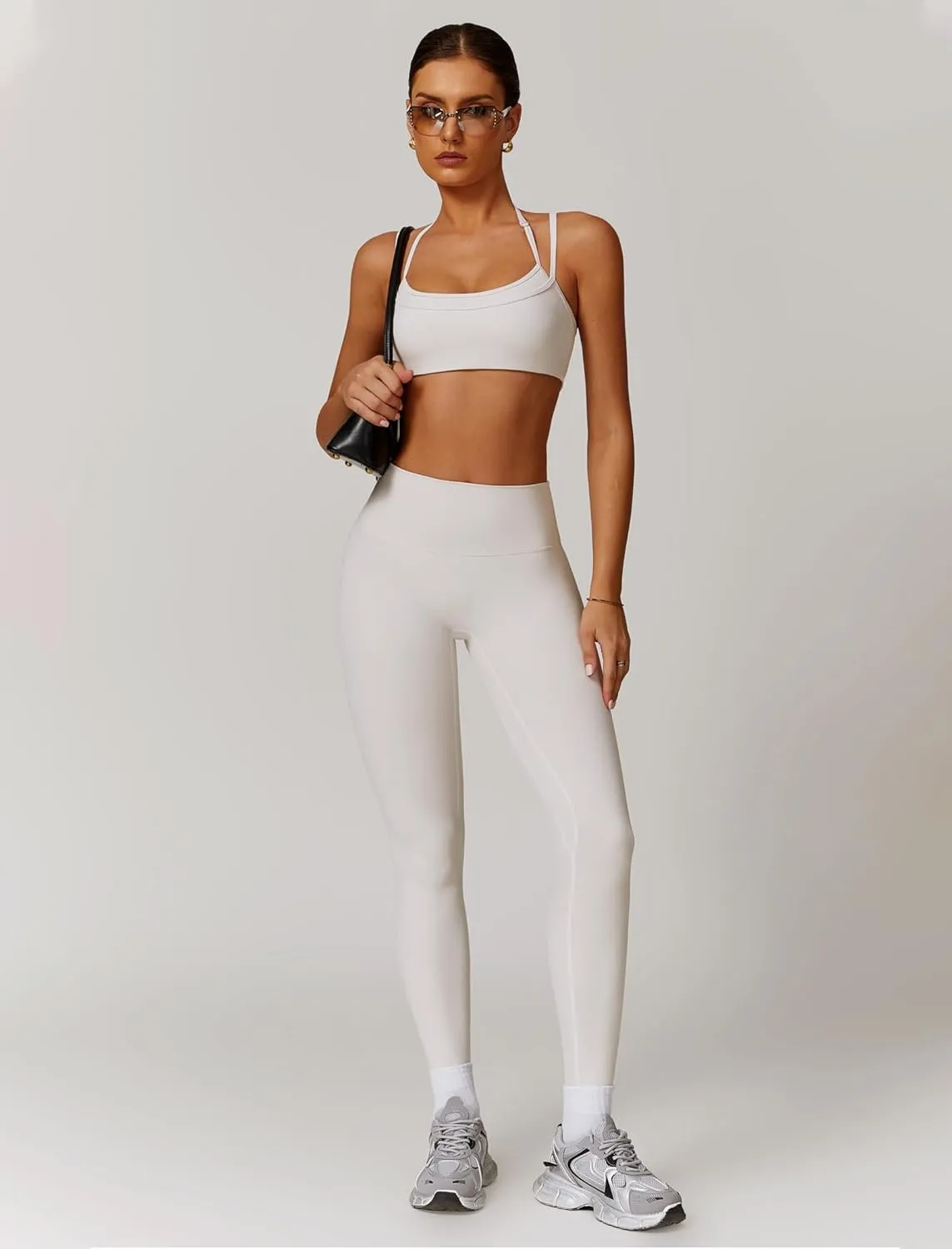 Two Piece Workout Sets For Women Sport Bra Matching High Waist Scrunch Butt Leggings Gym Yoga Active Wear Outfits