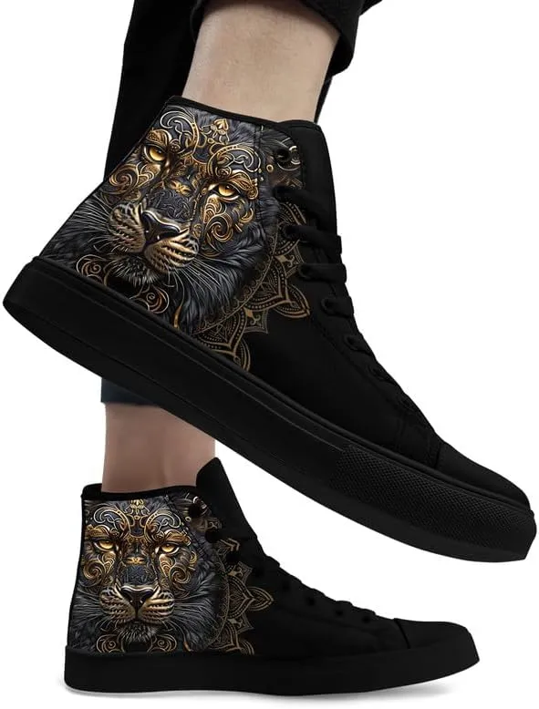 Unisex Fashion Skull High Top Sneakers Classic Lace-Up Canvas Shoes,Casual Cool Hip Hop Tennis Walking Shoes for Men Women