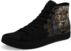 Unisex Fashion Skull High Top Sneakers Classic Lace-Up Canvas Shoes,Casual Cool Hip Hop Tennis Walking Shoes for Men Women