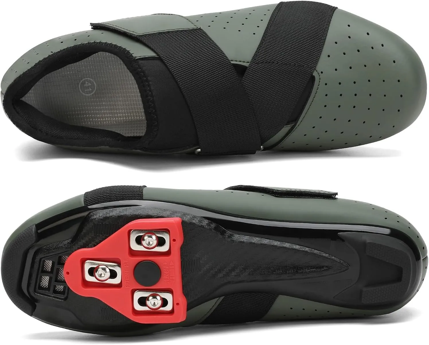 VikoViren Unisex Cycling Shoes Compatible with Peloton Bike with Single Hook & Loop Strap and Delta Cleats Included Perfect for Indoor Road Riding Bike Shoes for Men Women