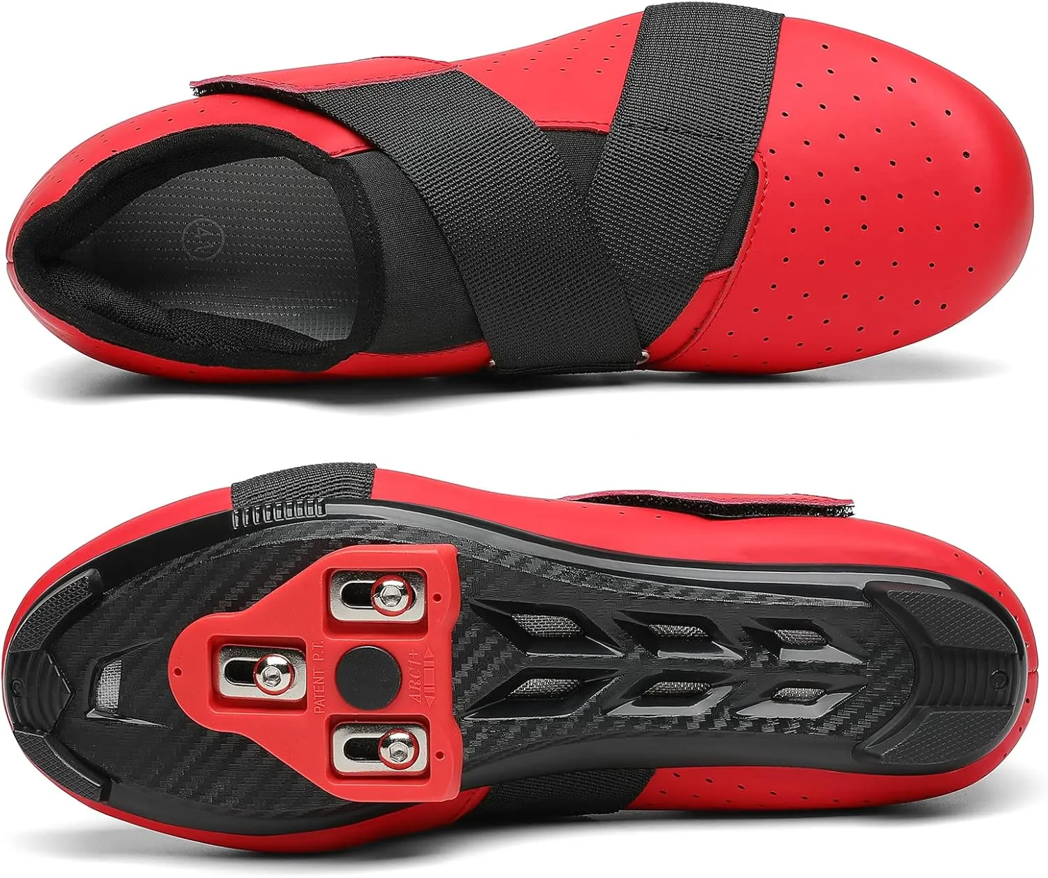 VikoViren Unisex Cycling Shoes Compatible with Peloton Bike with Single Hook & Loop Strap and Delta Cleats Included Perfect for Indoor Road Riding Bike Shoes for Men Women