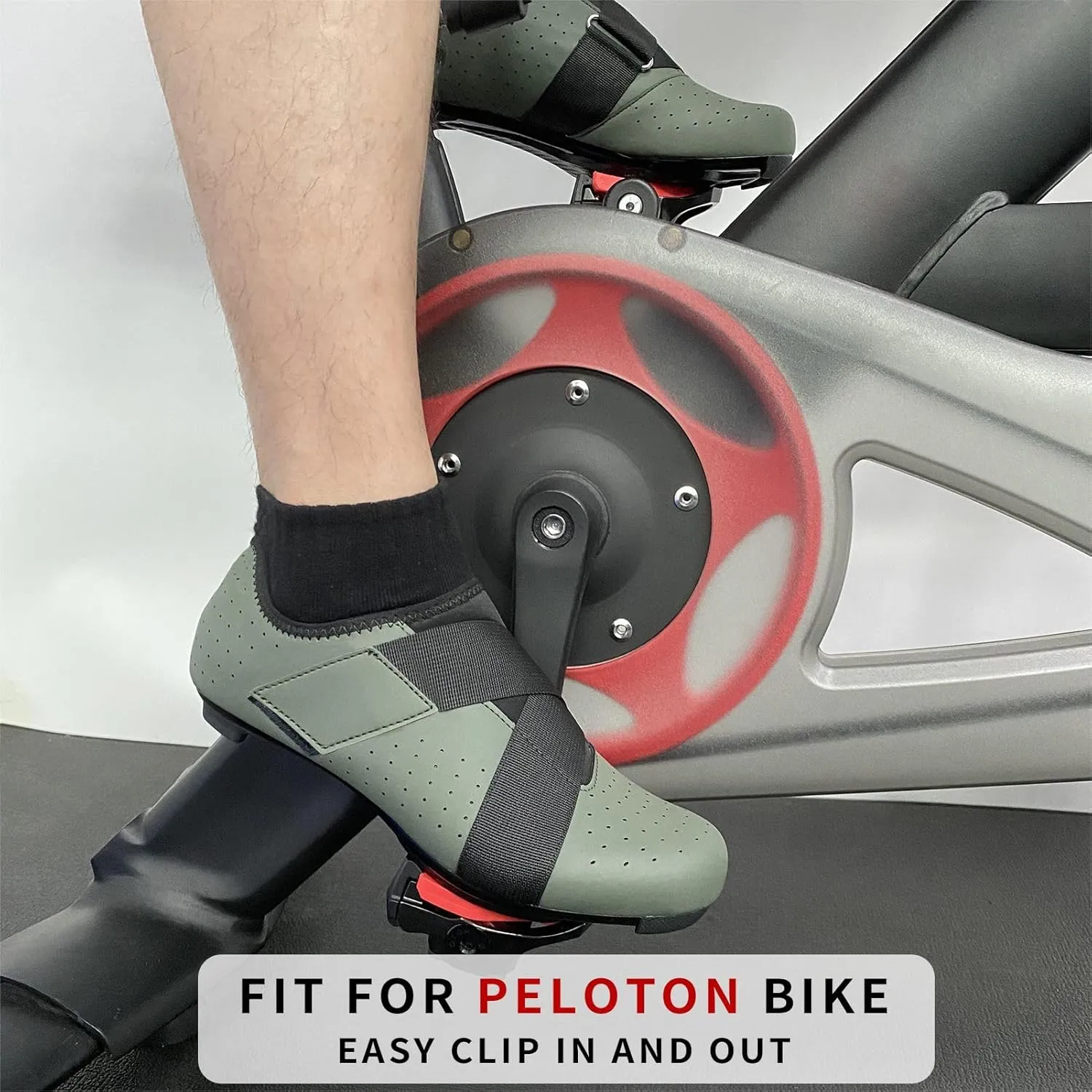VikoViren Unisex Cycling Shoes Compatible with Peloton Bike with Single Hook & Loop Strap and Delta Cleats Included Perfect for Indoor Road Riding Bike Shoes for Men Women