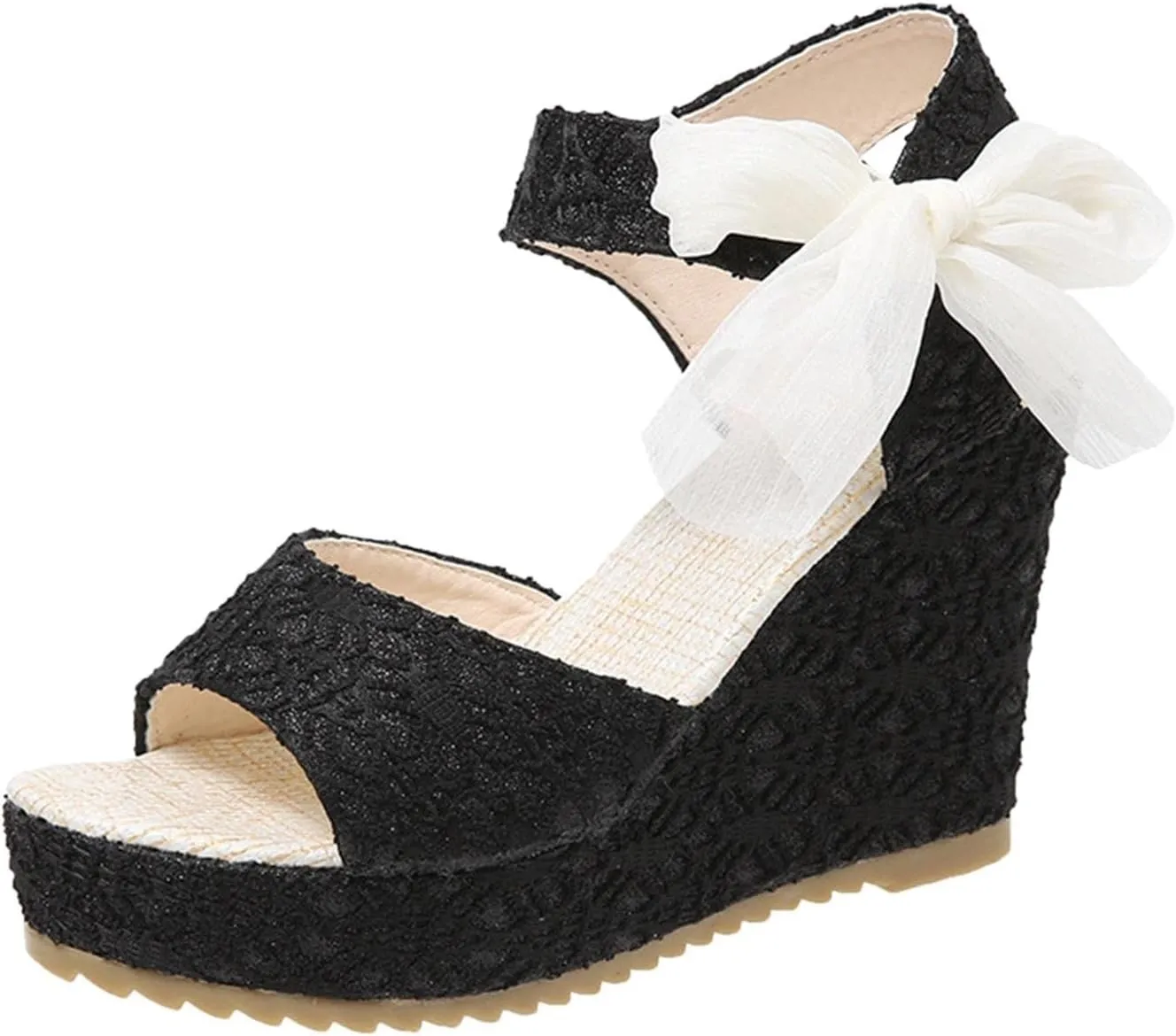 Wedge Sandal for Women Ankle Strap Flatform Arch Support Fish Mouth Toe Shoes Platform Espadrilles Waterproof Non-Slip