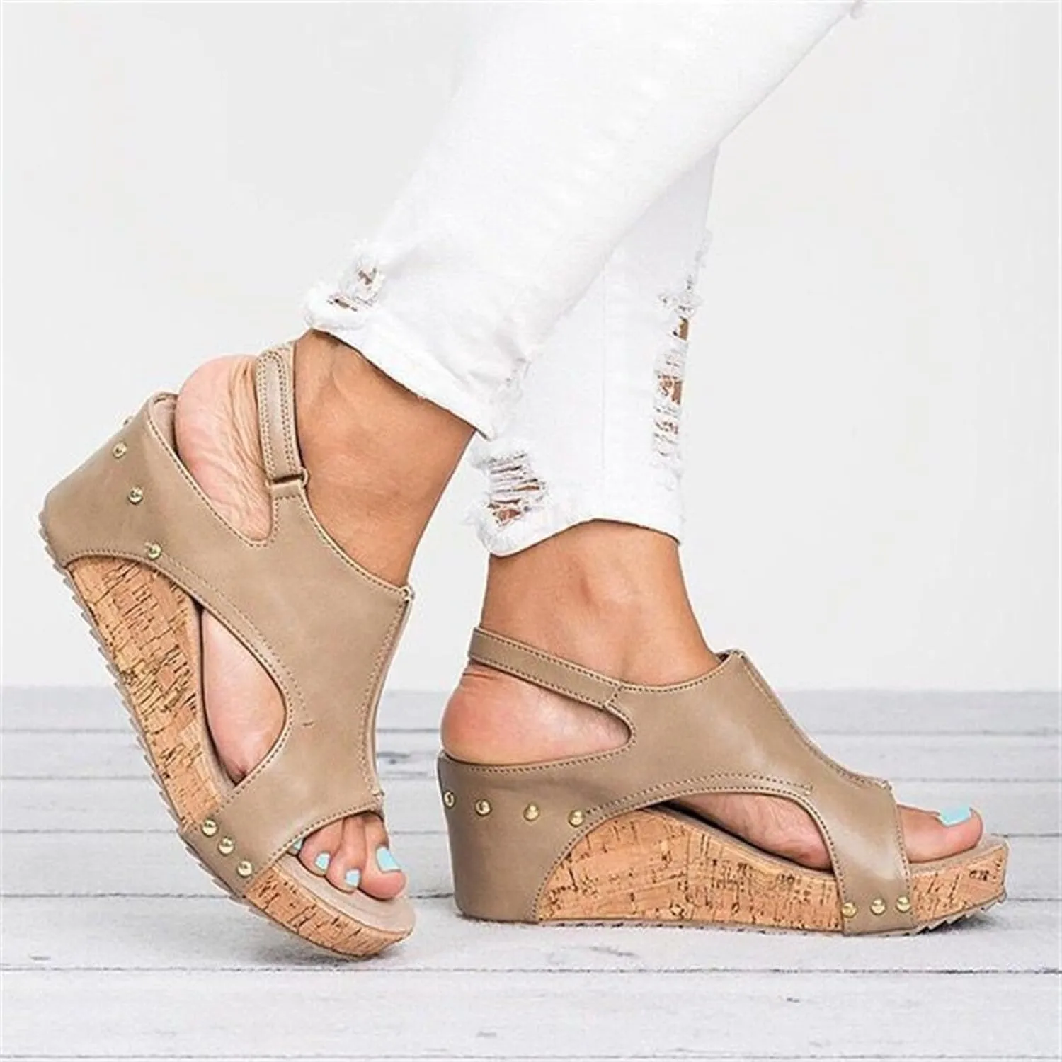 Wedge Sandals For Women Comfortable Dressy Platform Sandals Open Toe Ankle Strap Casual Summer Slip on Dress Shoes 2024