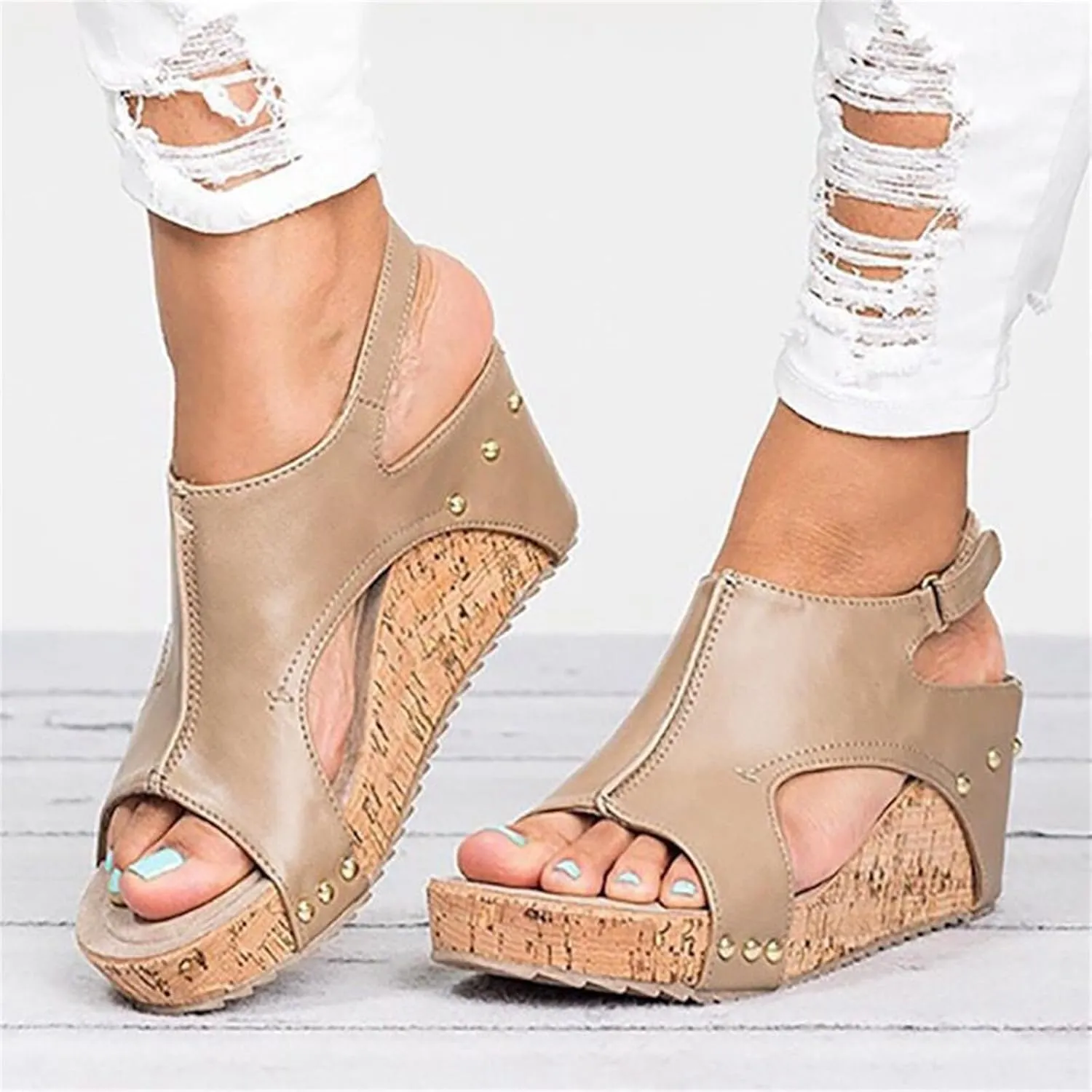Wedge Sandals For Women Comfortable Dressy Platform Sandals Open Toe Ankle Strap Casual Summer Slip on Dress Shoes 2024