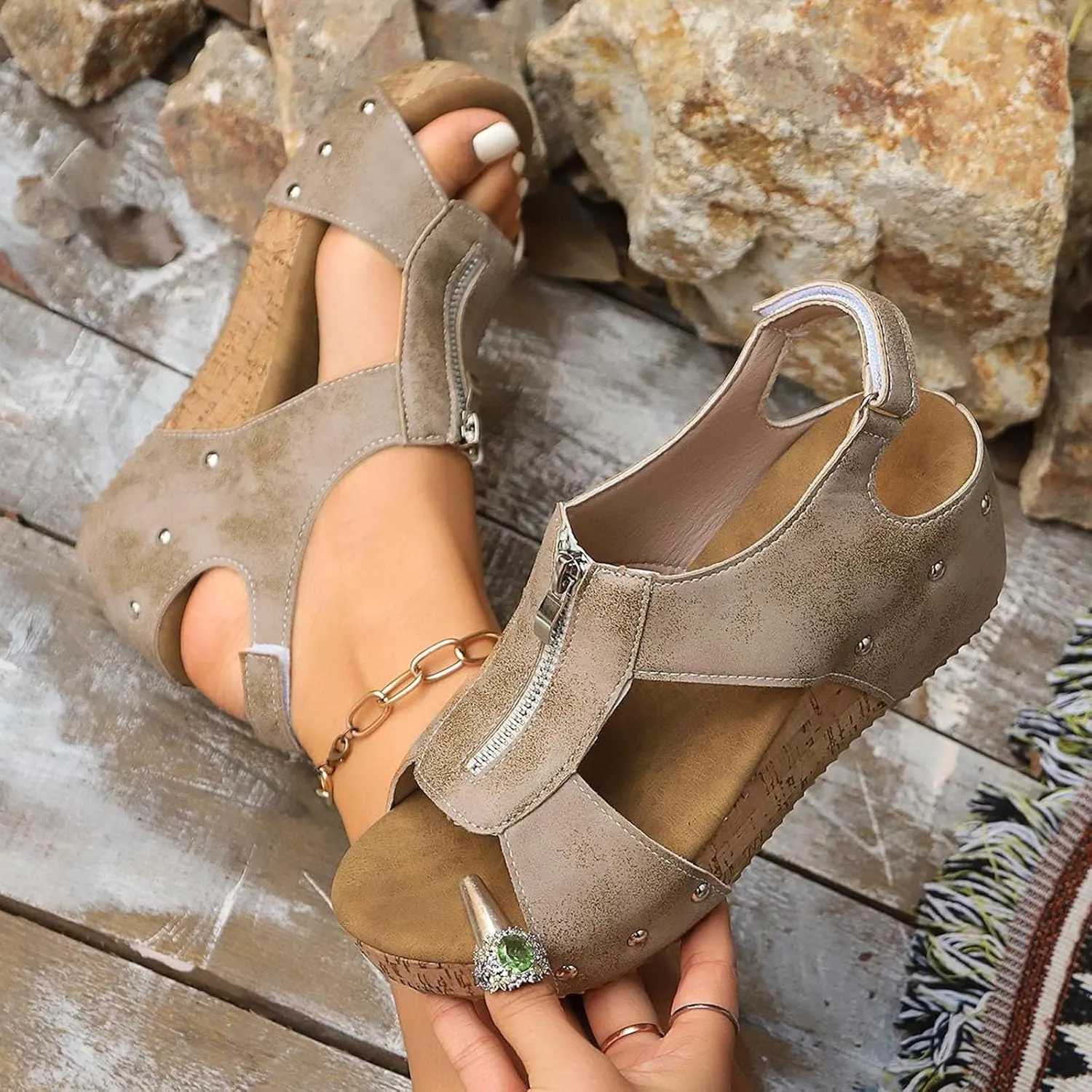 Wedge Sandals for Women Comfortable Platform Wedge Sandals Casual Dressy Summer Sandals Travel Outdoor Flip Flops Shoes