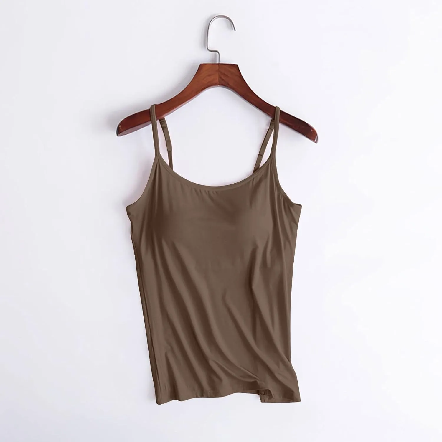 Women Tank Tops with Built in Bras Padded Spaghetti Strap Sleeveless Basic Camisole Comfy Outdoor Workout Yoga Shirts