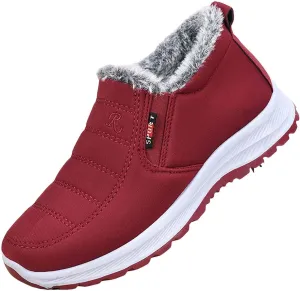 Womens Booties and Ankle Boots Plush Lined Casual Shoes Non Slip Walking Shoes Waterproof Winter Hiking Boots