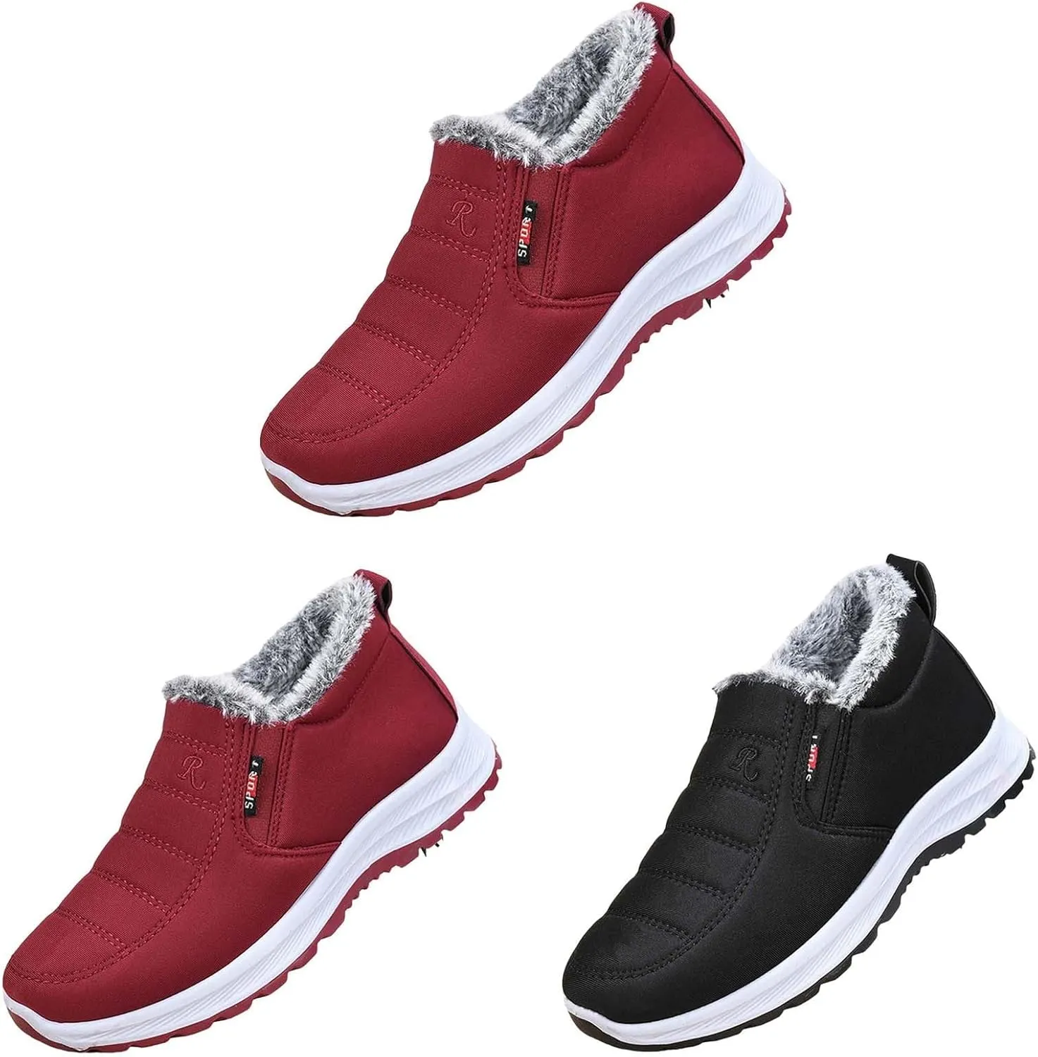 Womens Booties and Ankle Boots Plush Lined Casual Shoes Non Slip Walking Shoes Waterproof Winter Hiking Boots