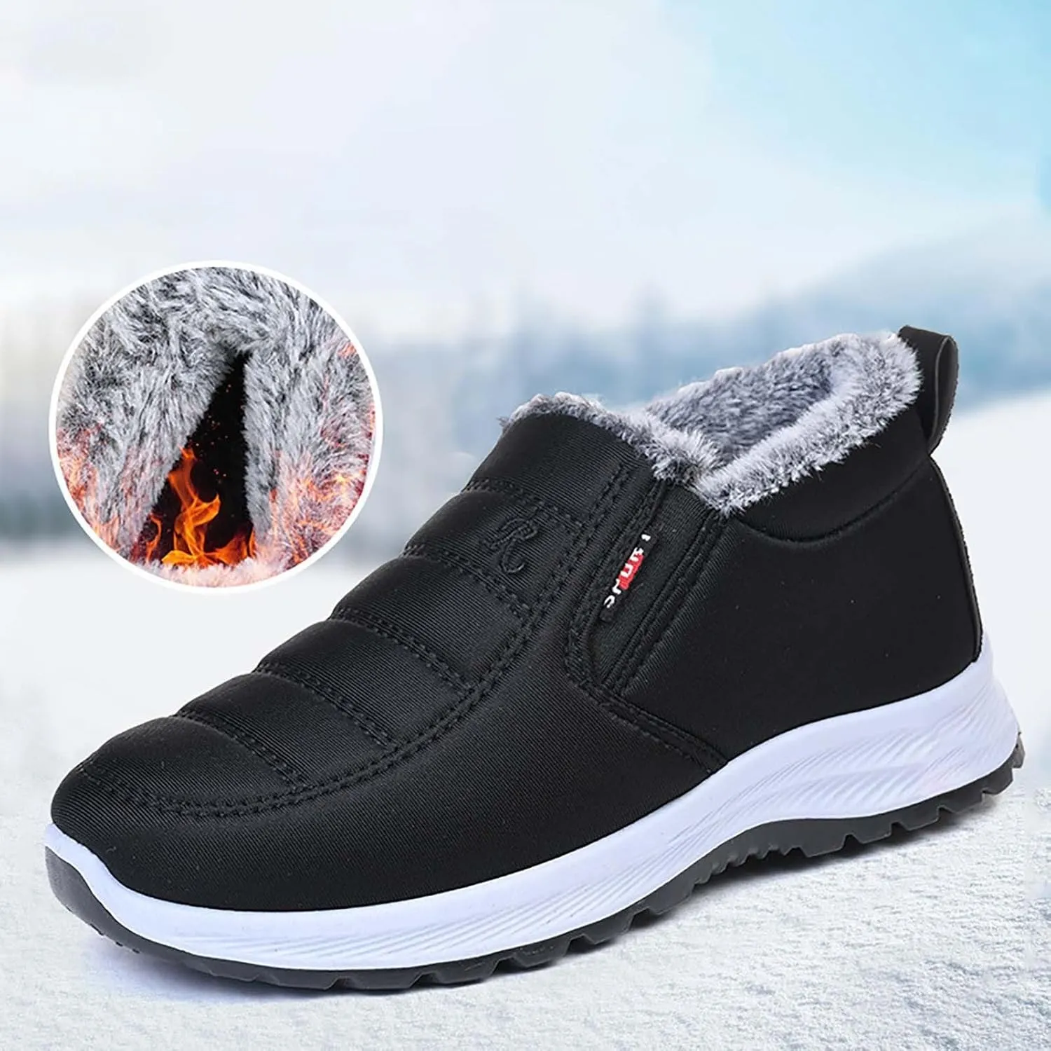 Womens Booties and Ankle Boots Plush Lined Casual Shoes Non Slip Walking Shoes Waterproof Winter Hiking Boots