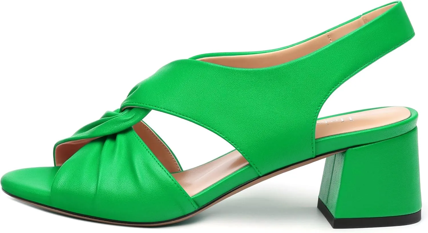 Womens Chunky Block Heels Sandals,Round Open Toe High Heeled Sandals,matte Slip On Ankle Strap Mid Sandals,leisure Dress Party Wedding Shoes 2 In