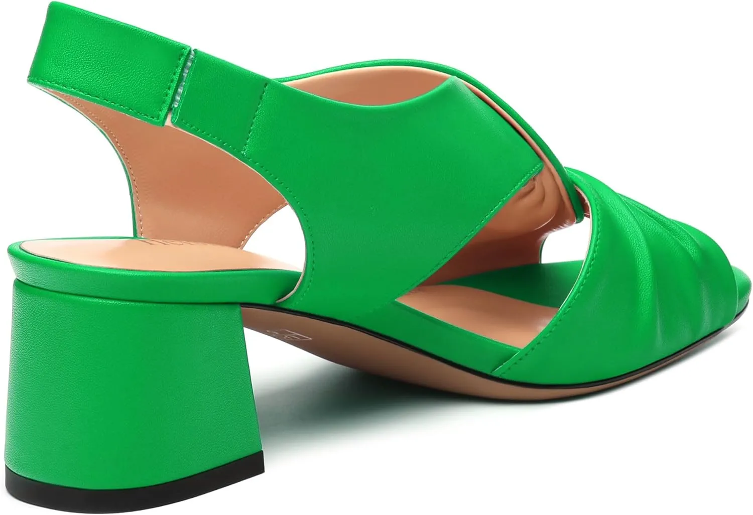 Womens Chunky Block Heels Sandals,Round Open Toe High Heeled Sandals,matte Slip On Ankle Strap Mid Sandals,leisure Dress Party Wedding Shoes 2 In