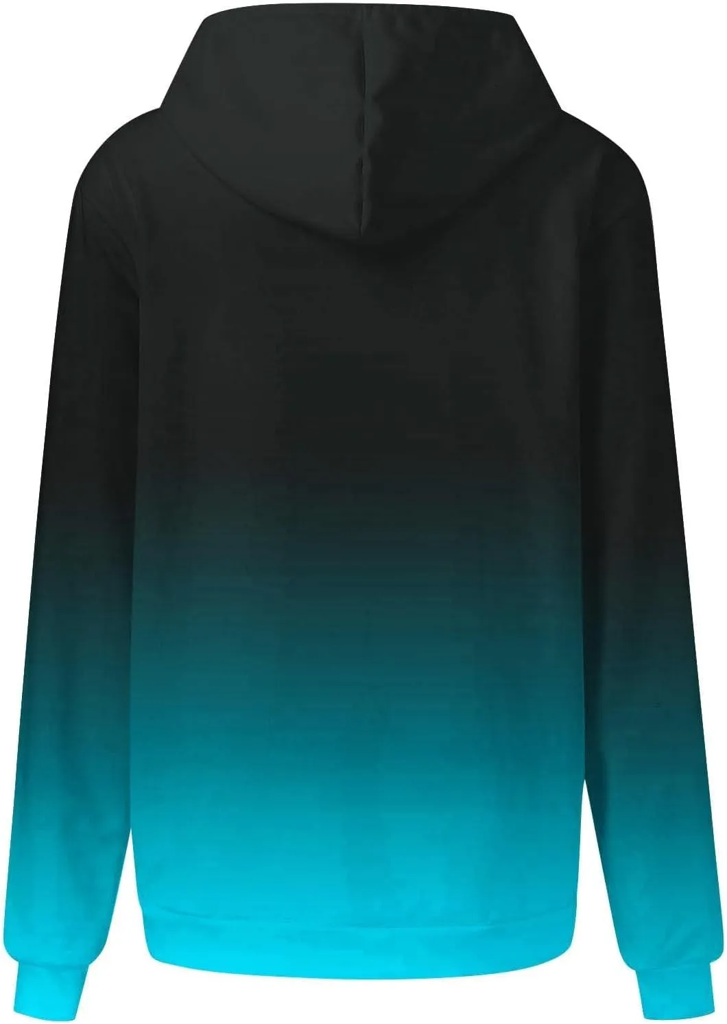 Womens Gradient Print Oversized Sweatshirt Drawstring Pullover with Pocket Trendy Sweater Tops Fashion Clothes