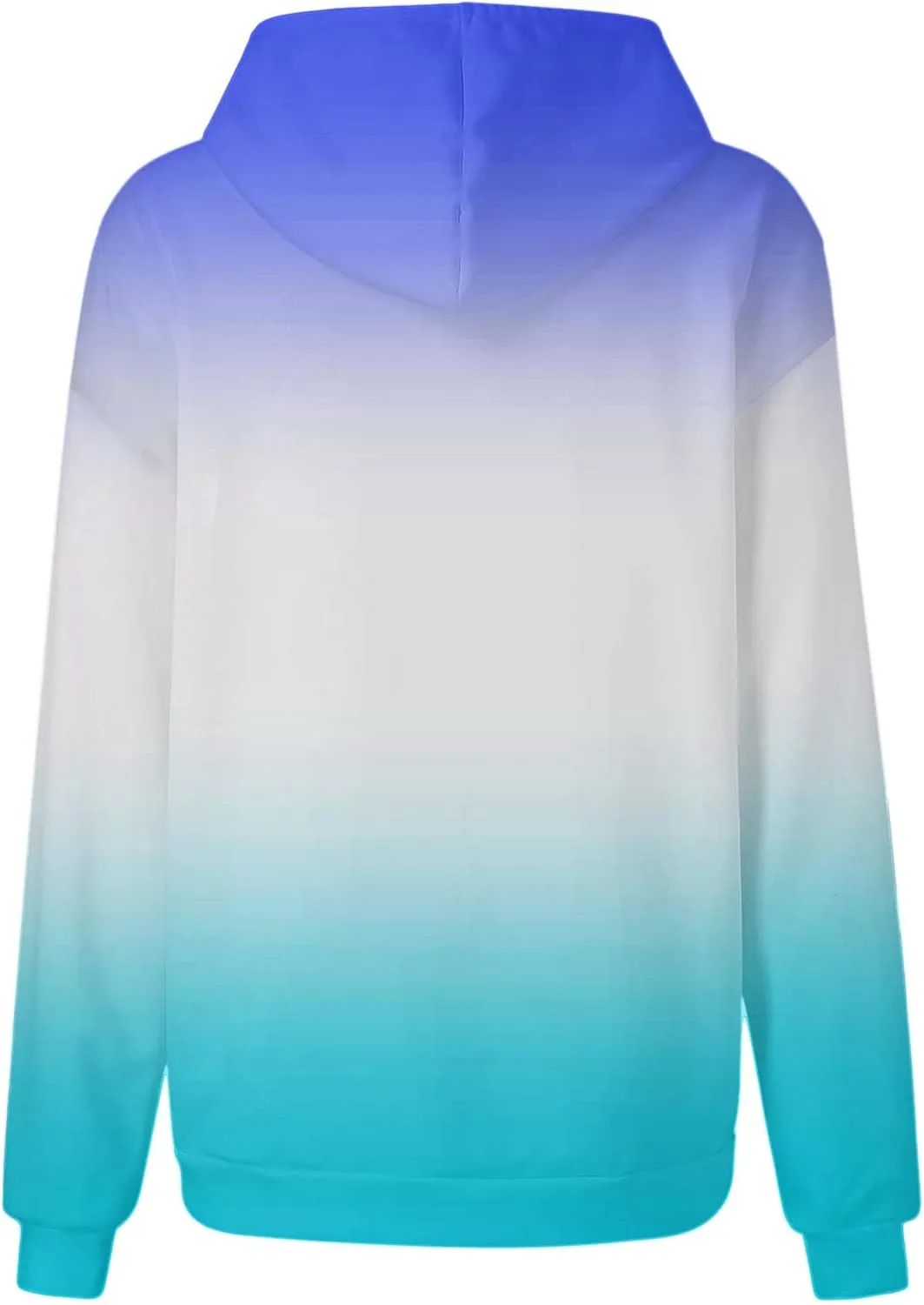 Womens Gradient Print Oversized Sweatshirt Drawstring Pullover with Pocket Trendy Sweater Tops Fashion Clothes