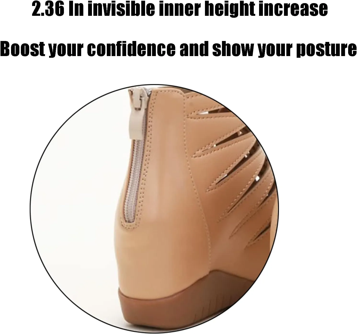 Women's Lace-Up Wedge Hollow Roman Sandals with Back Zipper,Summer Casual Fish Mouth Open Toe Platform Gladiator Sandal for Beach Holiday Reunion