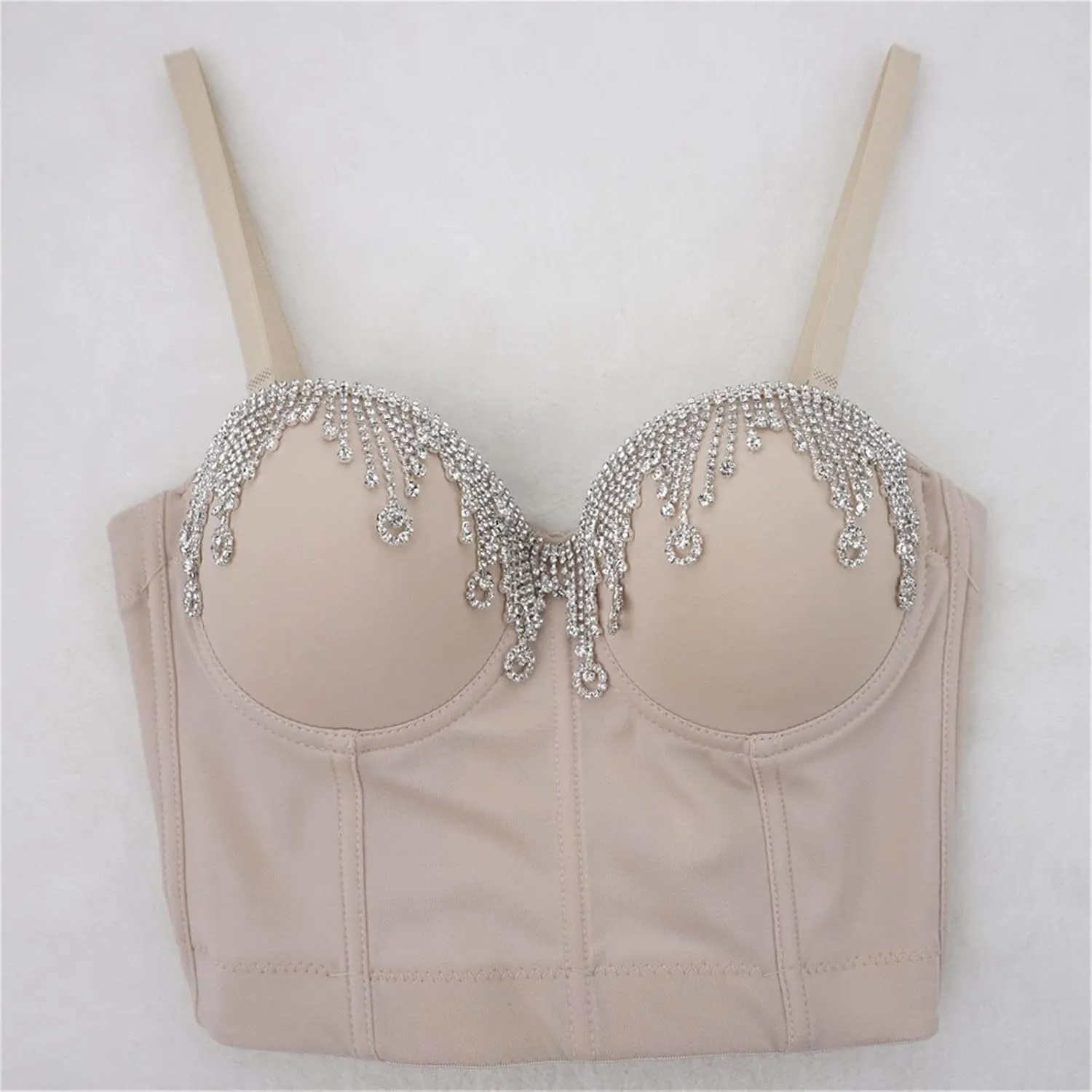 Women's Party Shiny Tank Tops Basic Rhinestone Sparkly Club Crop Sleeveless Y2K Shirts Camisole Spaghetti Straps 2025