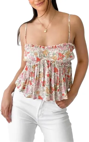 Womens Peplum Tank Tops Y2k Spaghetti Strap Ruffle Hem Smocked Cami Vest Tops Babydoll Summer Camisole