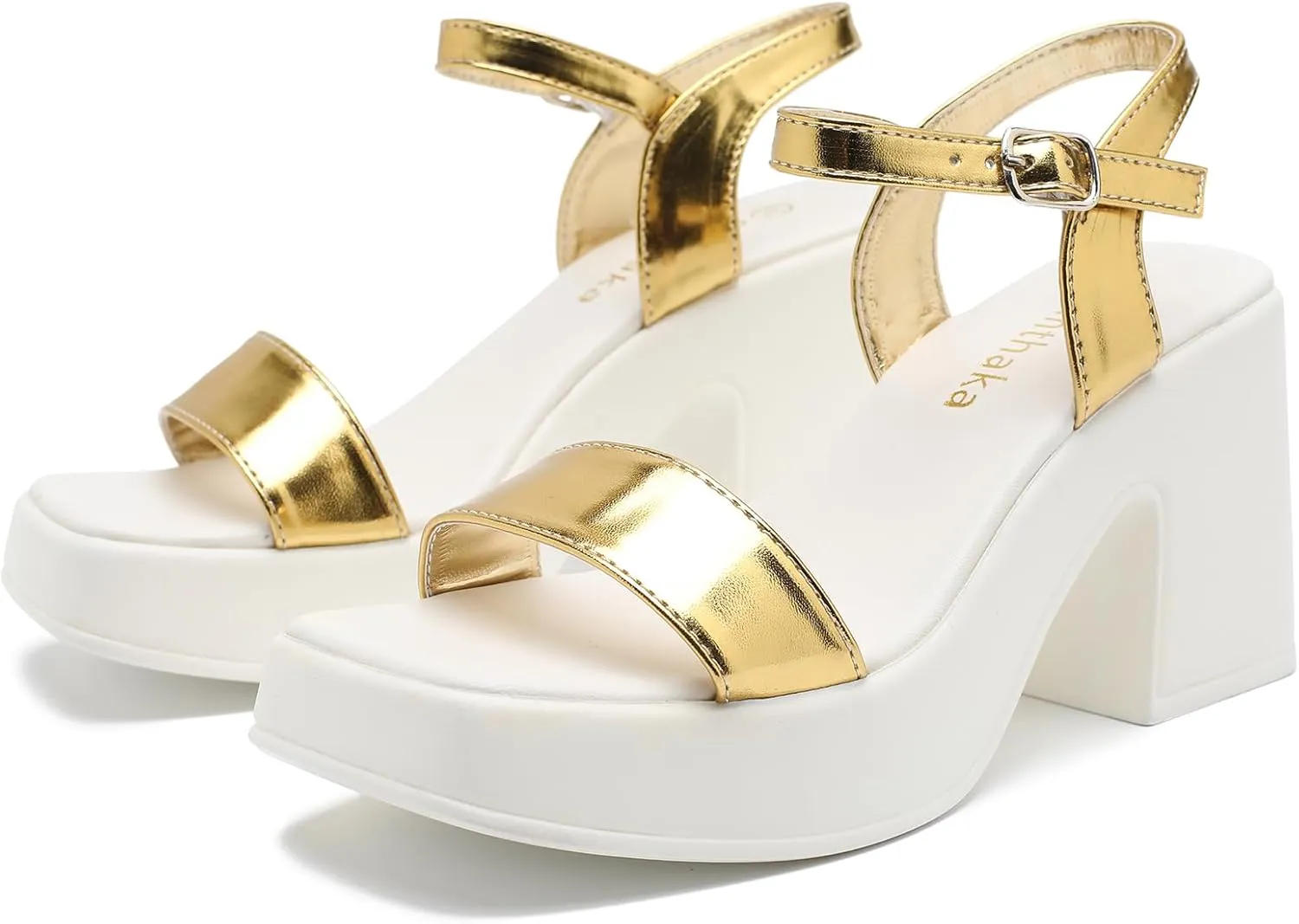 Women's Platform Heeled Sandals Comfortable Block Chunky Open Toe Ankle Strap Heels Fashion Wedding Party Evening Prom Dance Dress Shoes