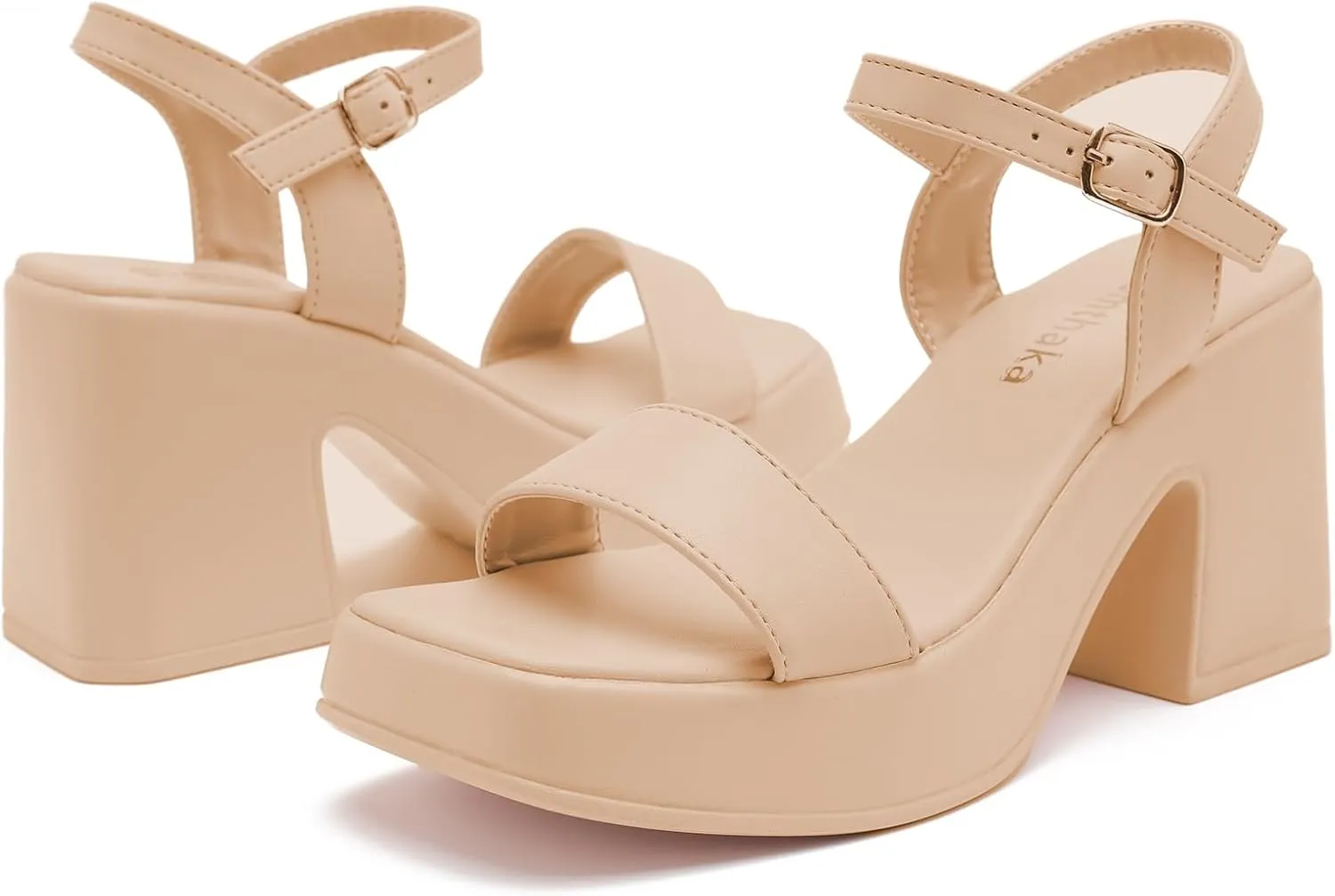 Women's Platform Heeled Sandals Comfortable Block Chunky Open Toe Ankle Strap Heels Fashion Wedding Party Evening Prom Dance Dress Shoes