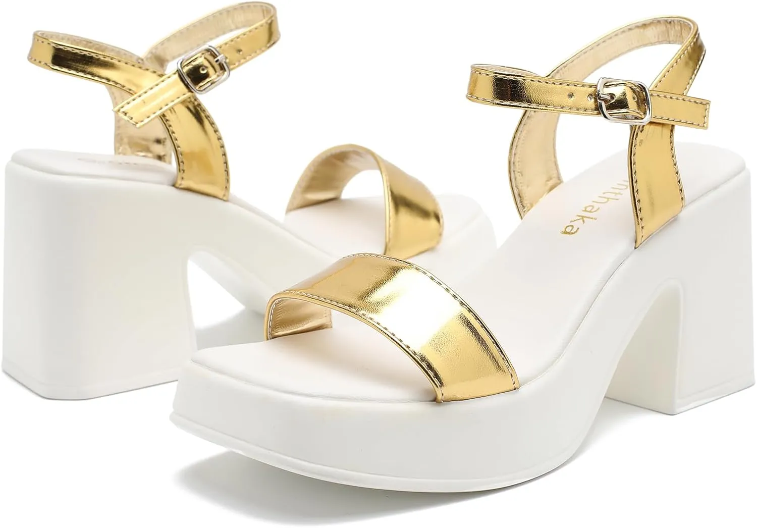 Women's Platform Heeled Sandals Comfortable Block Chunky Open Toe Ankle Strap Heels Fashion Wedding Party Evening Prom Dance Dress Shoes