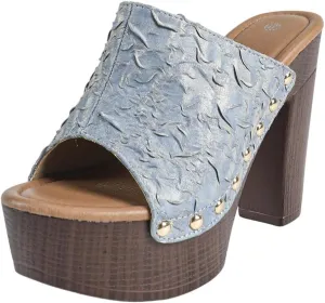 Women's Platform Sandal Heeled Sandals Chunky Heel Summer Dressy Peep Toe Mule Sandals Block Heel Sandals