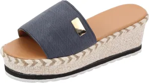 Womens Platform Sandal With Arch Support Sandals Comfortable Slip On Open Toe Lightweight Shoes Memory Foam Waterproof Fashion Summer Outdoor Casual Beach Walking Daily Wear Walking Hiking Shoe