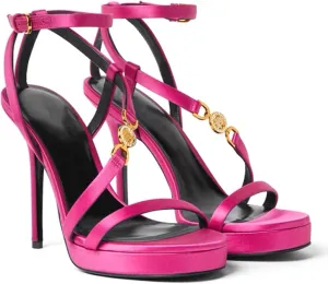 Women's Round Open Toe Platform Clear High Heel Sandals Open-Toe Stilettos with Waterproof and Metal Buckles Slip On Pumps Dress Ankle Strap Office Clubbing Work