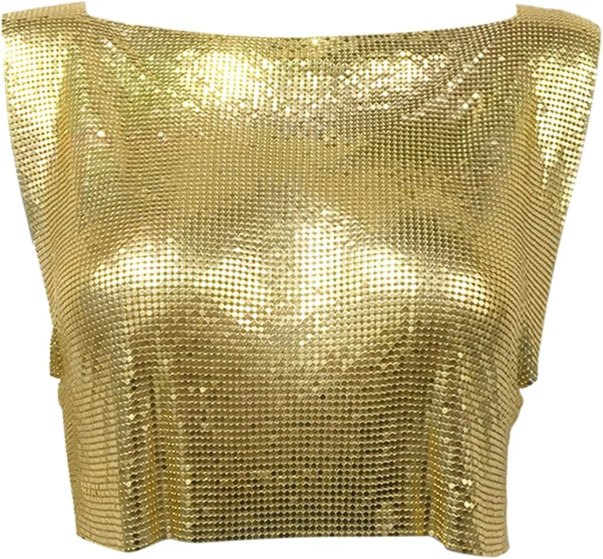 Women's Sequin Rhinestone Y2K Tank Tops Sparkle Shiny Party Club Sleeveless Casual Shirts Sparkly Cropped Spring 2025