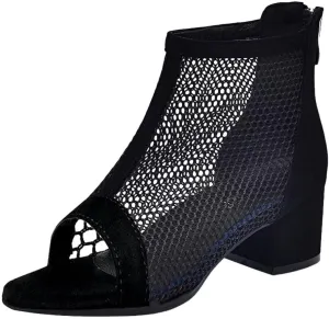 Women's Square Heel Sandals Classic Gladiator Arch Support Mesh Peep Toe Breathable Waterproof Adjustable Buckle Band Shoes Dress Slip-On Shoes Summer Beach Walking Vacation Wedding Party Shoe