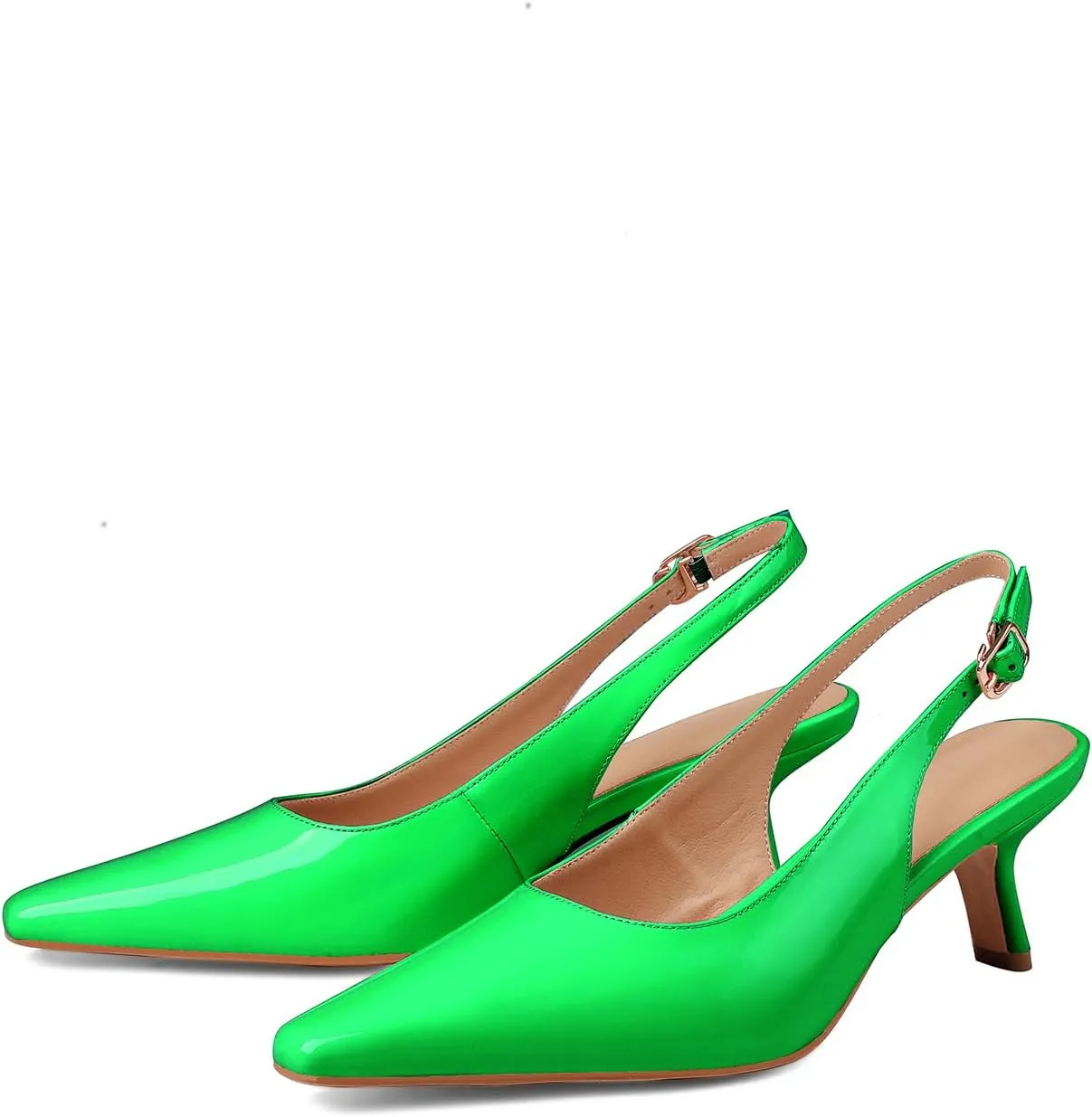 Women's Thin High Cute Wedding Patent Leather Buckle Kitten Low Heels Dress Shoes Ankle Strap Party Fashion Sandals