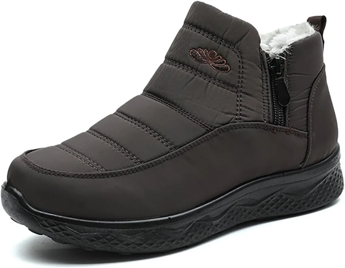 Womens Winter Snow Boots Women Ankle Booties Warm Fu Lined aterproof Insulated Slip On Outdoor Shoes