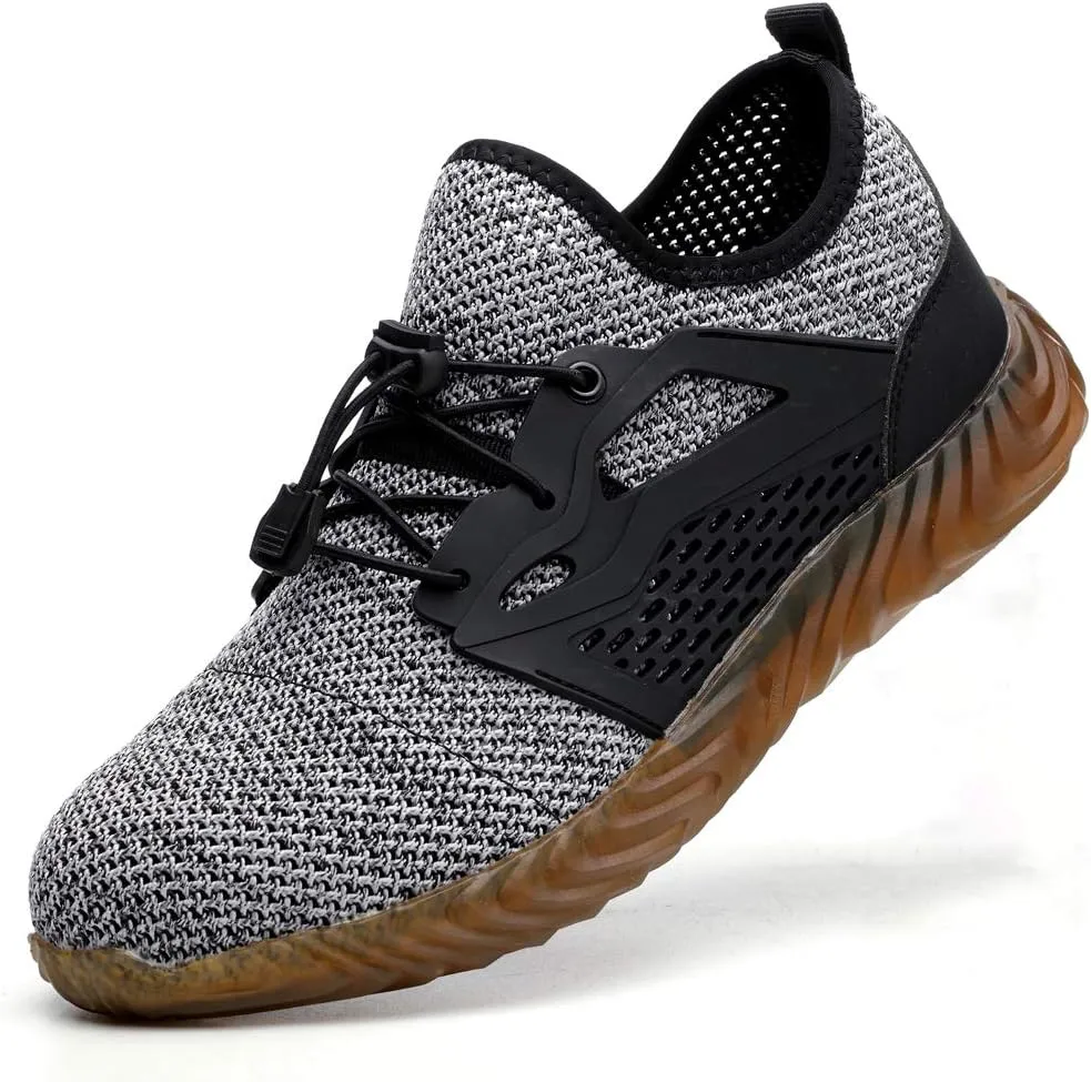 Work Shoes Steel Toe Safety Shoes Puncture Proof Construction Shoes Comfortable Non-Slip Sneakers