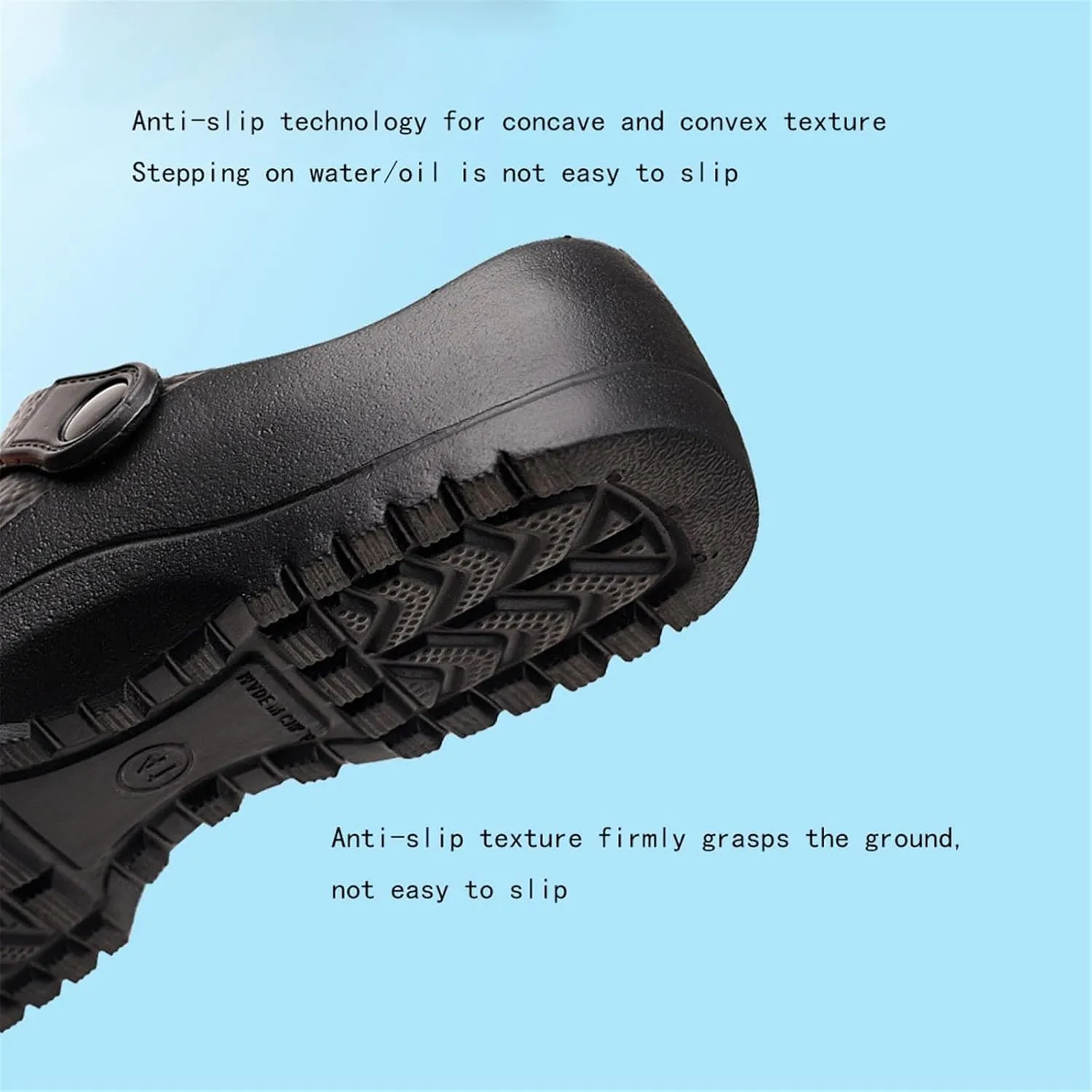Wygwlg Men's Slip-On Oil Resistant Waterproof Adjustable Non Slip Strap Chef Shoes, Fashion Breathable Restaurant Nurse Service Work Sandals, for Garden, Hospital, Kitchen, Indoor, Outdoor