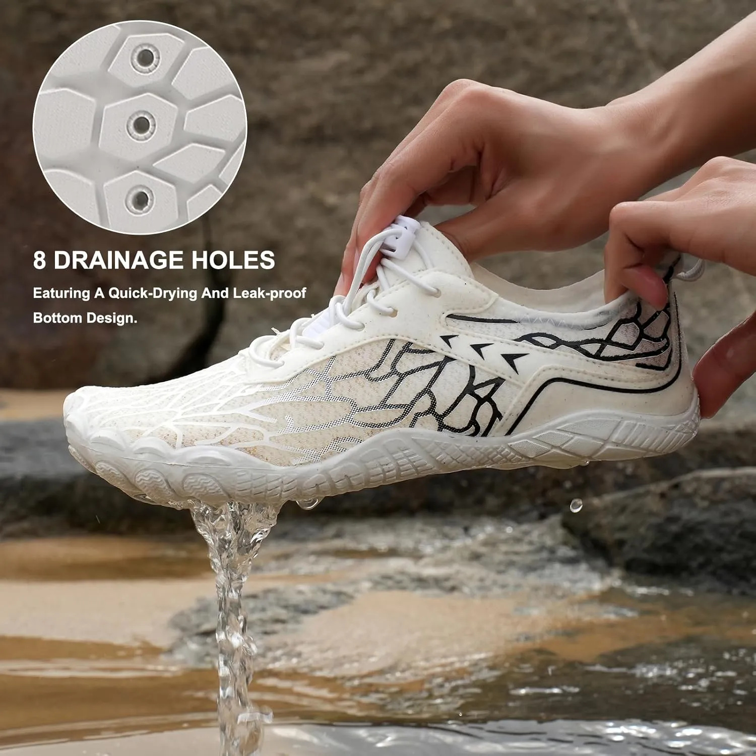 XNIRON Hike Barefoot Shoes for Womens Men,Quick Dry Water Shoes,Beach Pool Aqua Swim Surf Hiking Walking Shoes,Non-Slip Athletic Footwear Wide Toe Water Shoes