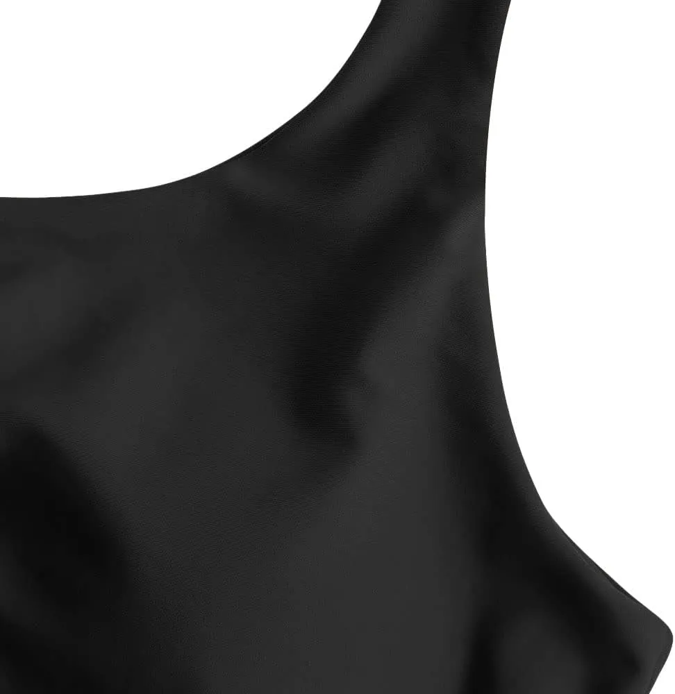 ZAFUL Women's Front Knot Bikini Tops Crop Tankini Top Scoop Neck Padded Bathing Suit Tops