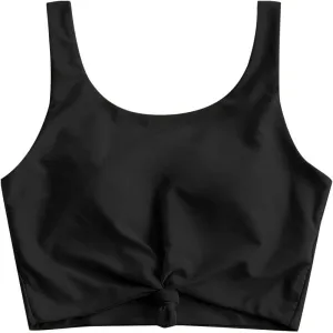 ZAFUL Women's Front Knot Bikini Tops Crop Tankini Top Scoop Neck Padded Bathing Suit Tops