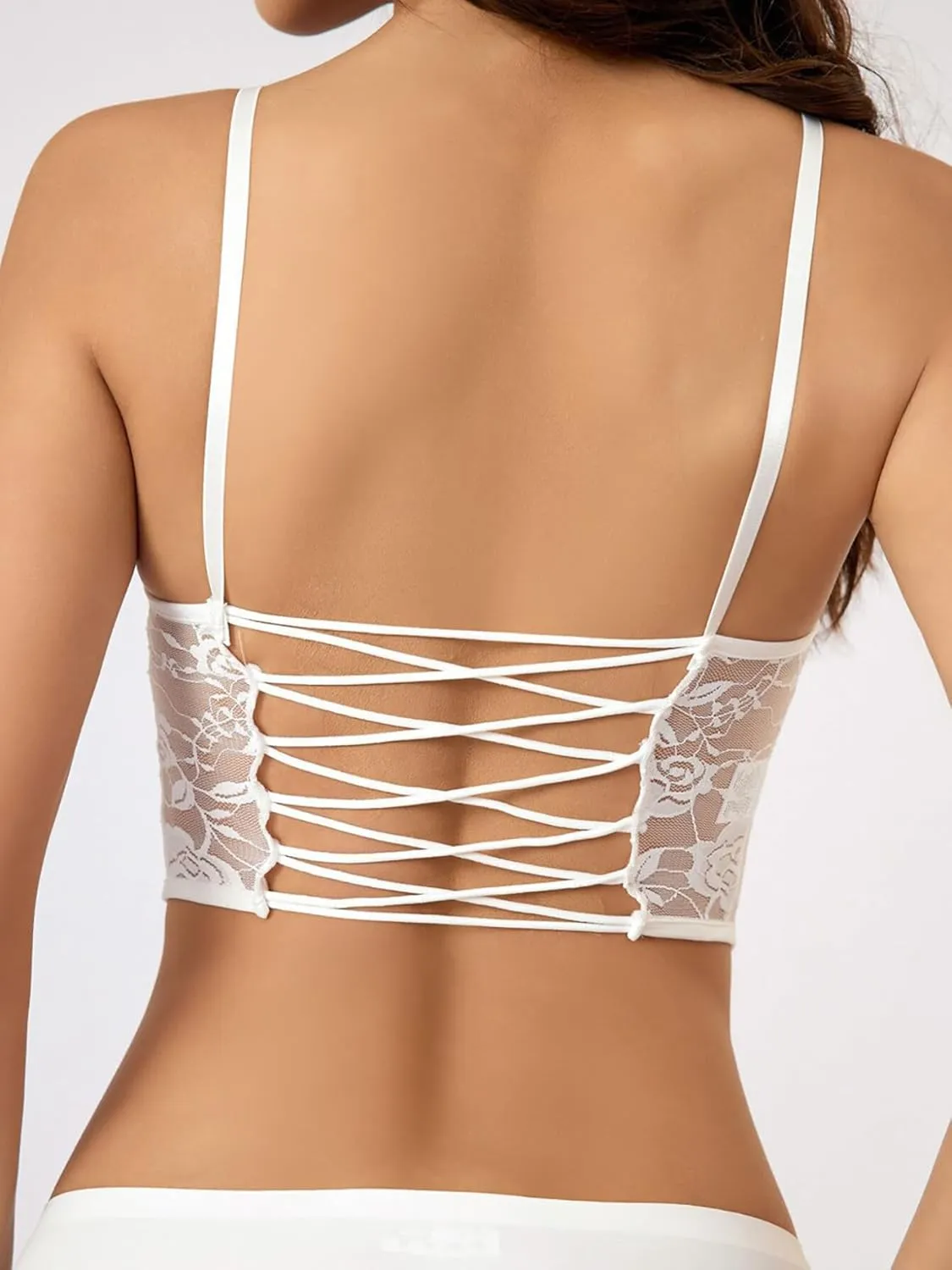 Zcargel Women Lace Camisole Sleeveless Spaghetti Strap Bustier Summer Tops Corset Tops for Women Crop Top